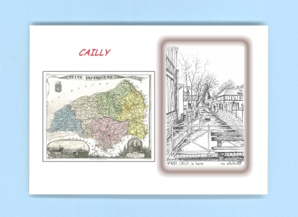 Cartes Postales impression Noir avec dpartement sur la ville de CAILLY Titre : la source