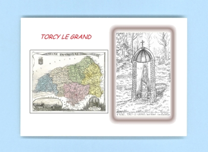 Cartes Postales impression Noir avec dpartement sur la ville de TORCY LE GRAND Titre : st ribert