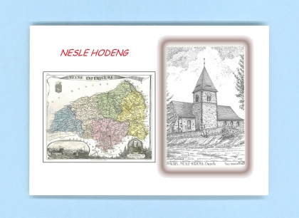 Cartes Postales impression Noir avec dpartement sur la ville de NESLE HODENG Titre : chapelle