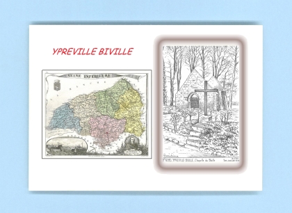 Cartes Postales impression Noir avec dpartement sur la ville de YPREVILLE BIVILLE Titre : chapelle de biville