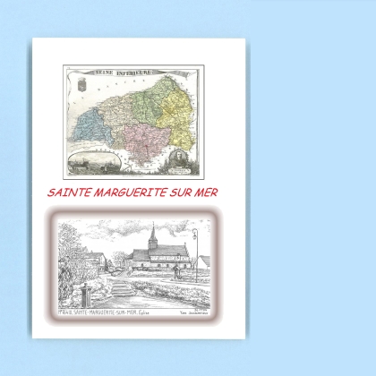 Cartes Postales impression Noir avec dpartement sur la ville de STE MARGUERITE SUR MER Titre : eglise