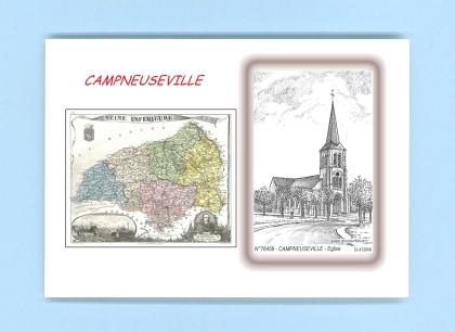 Cartes Postales impression Noir avec dpartement sur la ville de CAMPNEUSEVILLE Titre : eglise