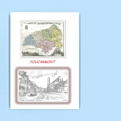 Cartes Postales impression Noir avec dpartement sur la ville de FOUCARMONT Titre : rue douce