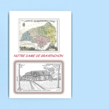 Cartes Postales impression Noir avec dpartement sur la ville de NOTRE DAME DE GRAVENCHON Titre : parc du telhuetclos du manoir