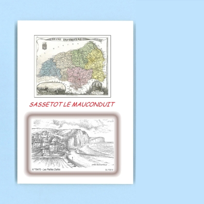 Cartes Postales impression Noir avec dpartement sur la ville de SASSETOT LE MAUCONDUIT Titre : les petites dalles