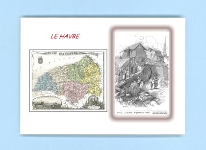 Cartes Postales impression Noir avec dpartement sur la ville de LE HAVRE Titre : briqueterie au perrey