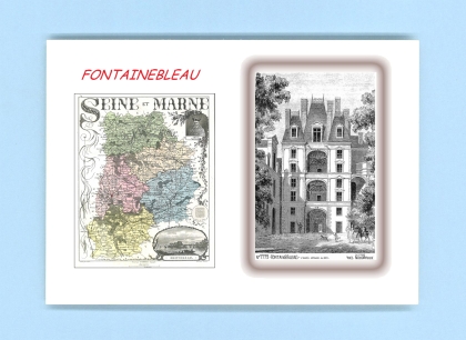Cartes Postales impression Noir avec dpartement sur la ville de FONTAINEBLEAU Titre : vue
