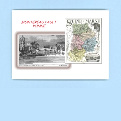Cartes Postales impression Noir avec dpartement sur la ville de MONTEREAU FAULT YONNE Titre : vue