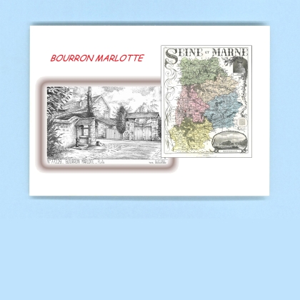 Cartes Postales impression Noir avec dpartement sur la ville de BOURRON MARLOTTE Titre : puits