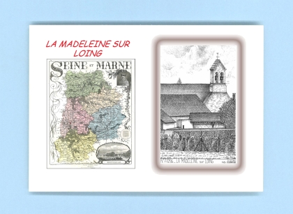 Cartes Postales impression Noir avec dpartement sur la ville de LA MADELEINE SUR LOING Titre : vue