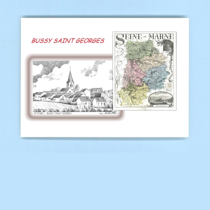 Cartes Postales impression Noir avec dpartement sur la ville de BUSSY ST GEORGES Titre : vue