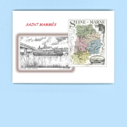 Cartes Postales impression Noir avec dpartement sur la ville de ST MAMMES Titre : vue