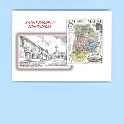 Cartes Postales impression Noir avec dpartement sur la ville de ST FARGEAU PONTHIERRY Titre : vue