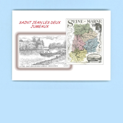 Cartes Postales impression Noir avec dpartement sur la ville de ST JEAN LES DEUX JUMEAUX Titre : bords de marne