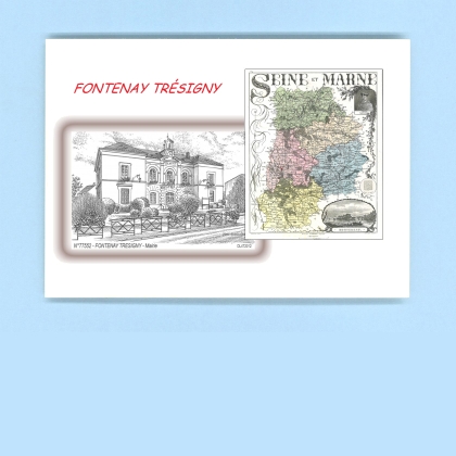 Cartes Postales impression Noir avec dpartement sur la ville de FONTENAY TRESIGNY Titre : mairie
