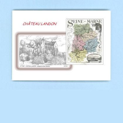 Cartes Postales impression Noir avec dpartement sur la ville de CHATEAU LANDON Titre : abbaye de st severin