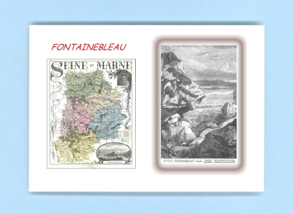 Cartes Postales impression Noir avec dpartement sur la ville de FONTAINEBLEAU Titre : foret, plaine de macherein