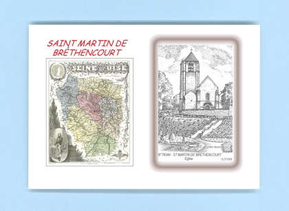 Cartes Postales impression Noir avec dpartement sur la ville de ST MARTIN DE BRETHENCOURT Titre : eglise