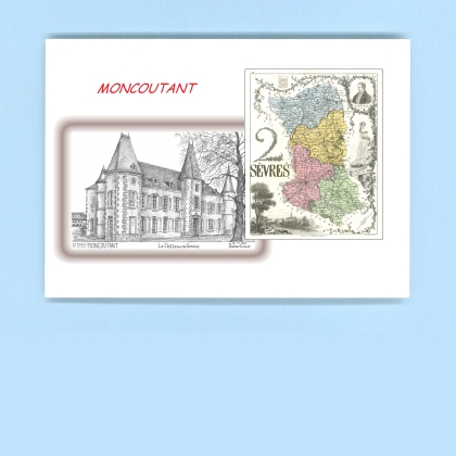Cartes Postales impression Noir avec dpartement sur la ville de MONCOUTANT Titre : chateau de geneve