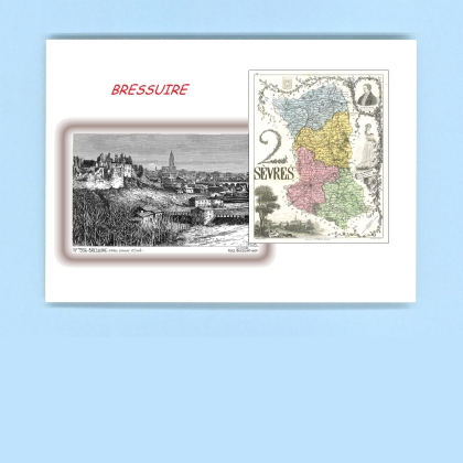 Cartes Postales impression Noir avec dpartement sur la ville de BRESSUIRE Titre : vue