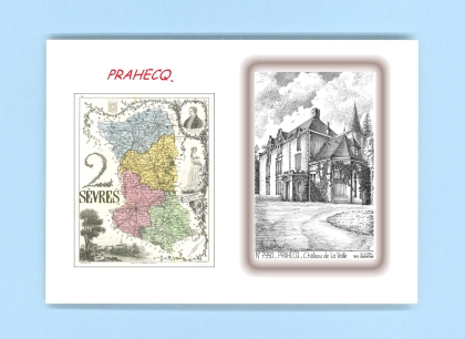Cartes Postales impression Noir avec dpartement sur la ville de PRAHECQ Titre : chateau de la voute