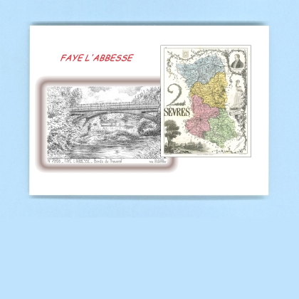 Cartes Postales impression Noir avec dpartement sur la ville de FAYE L ABBESSE Titre : bords du thouaret