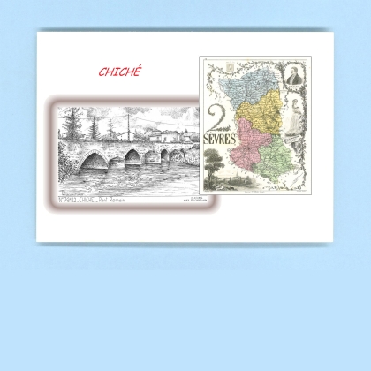 Cartes Postales impression Noir avec dpartement sur la ville de CHICHE Titre : pont romain