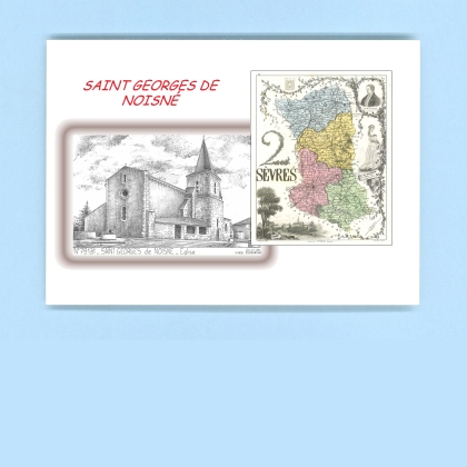 Cartes Postales impression Noir avec dpartement sur la ville de ST GEORGES DE NOISNE Titre : eglise
