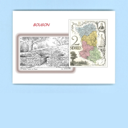 Cartes Postales impression Noir avec dpartement sur la ville de BOUGON Titre : tumulus de bougon