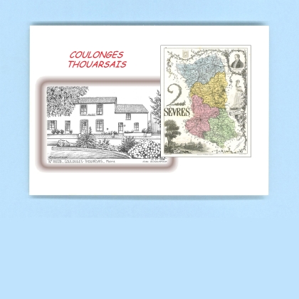 Cartes Postales impression Noir avec dpartement sur la ville de COULONGES THOUARSAIS Titre : mairie