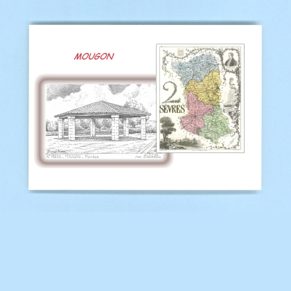 Cartes Postales impression Noir avec dpartement sur la ville de MOUGON Titre : manege