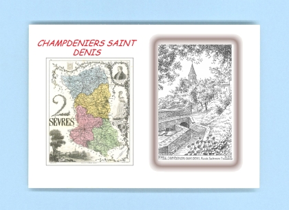 Cartes Postales impression Noir avec dpartement sur la ville de CHAMPDENIERS ST DENIS Titre : riviere souterraine