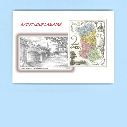 Cartes Postales impression Noir avec dpartement sur la ville de ST LOUP LAMAIRE Titre : le thouet