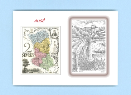 Cartes Postales impression Noir avec dpartement sur la ville de AUGE Titre : vue