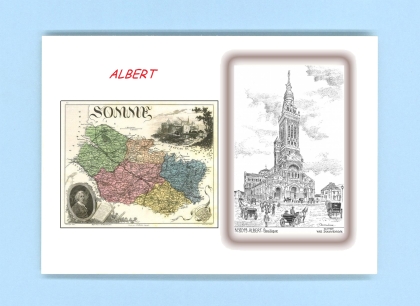 Cartes Postales impression Noir avec dpartement sur la ville de ALBERT Titre : basilique