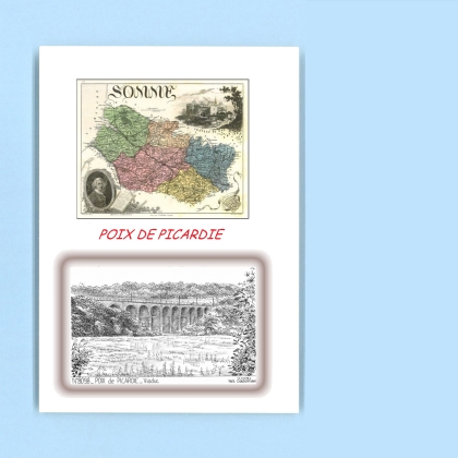 Cartes Postales impression Noir avec dpartement sur la ville de POIX DE PICARDIE Titre : viaduc