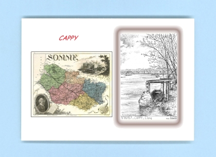 Cartes Postales impression Noir avec dpartement sur la ville de CAPPY Titre : etang