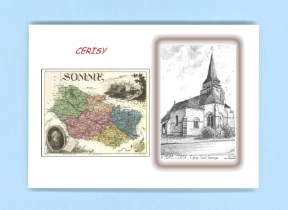 Cartes Postales impression Noir avec dpartement sur la ville de CERISY Titre : eglise st georges