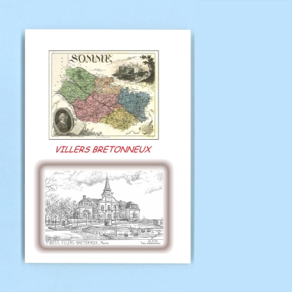 Cartes Postales impression Noir avec dpartement sur la ville de VILLERS BRETONNEUX Titre : mairie