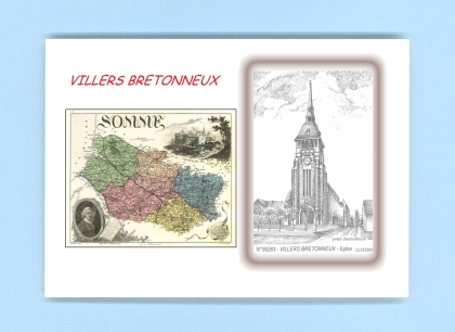 Cartes Postales impression Noir avec dpartement sur la ville de VILLERS BRETONNEUX Titre : eglise