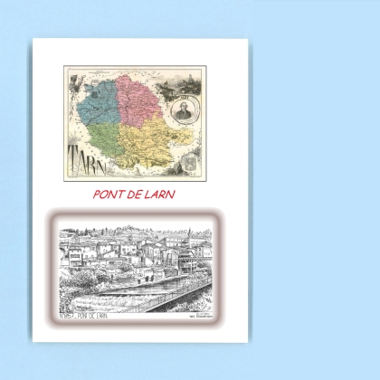 Cartes Postales impression Noir avec dpartement sur la ville de PONT DE LARN Titre : vue