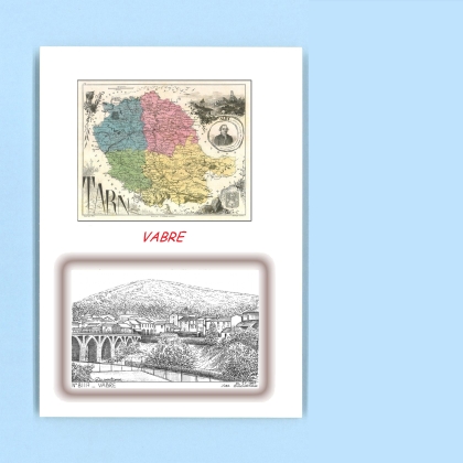Cartes Postales impression Noir avec dpartement sur la ville de VABRE Titre : vue