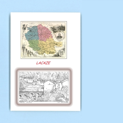 Cartes Postales impression Noir avec dpartement sur la ville de LACAZE Titre : vue