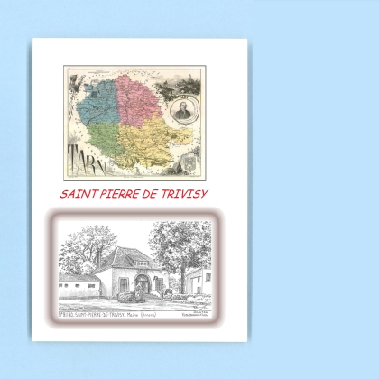 Cartes Postales impression Noir avec dpartement sur la ville de ST PIERRE DE TRIVISY Titre : mairie (annexe)