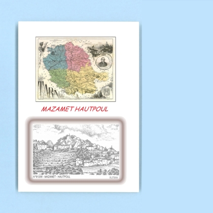 Cartes Postales impression Noir avec dpartement sur la ville de MAZAMET HAUTPOUL Titre : vue