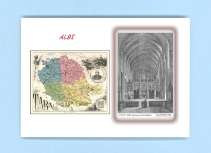 Cartes Postales impression Noir avec dpartement sur la ville de ALBI Titre : interieur de la cathedrale