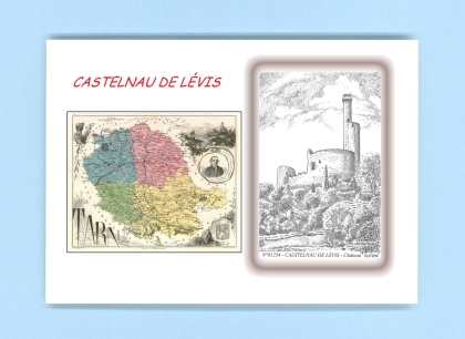 Cartes Postales impression Noir avec dpartement sur la ville de CASTELNAU DE LEVIS Titre : chateau