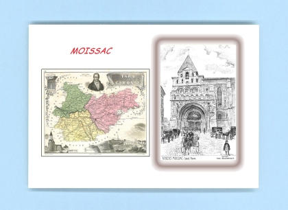 Cartes Postales impression Noir avec dpartement sur la ville de MOISSAC Titre : st pierre