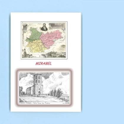 Cartes Postales impression Noir avec dpartement sur la ville de MIRABEL Titre : notre dame des miseres