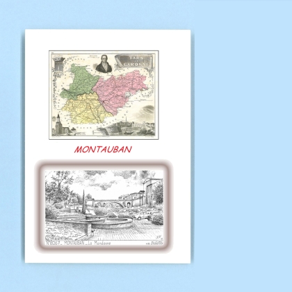 Cartes Postales impression Noir avec dpartement sur la ville de MONTAUBAN Titre : la mandoune